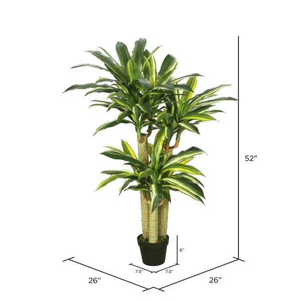 Vickerman 52 Green and Yellow Dracaena Everyday Tree