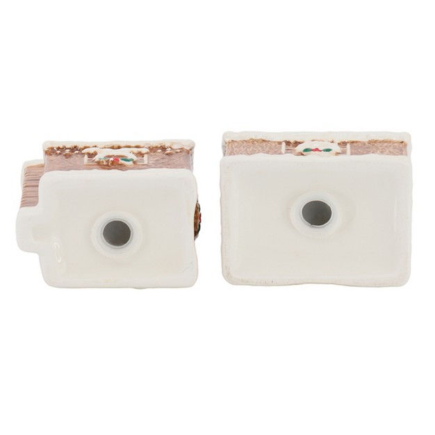 Martha Stewart Ceramic Gingerbread House Salt And Pepper Shaker Set In Brown