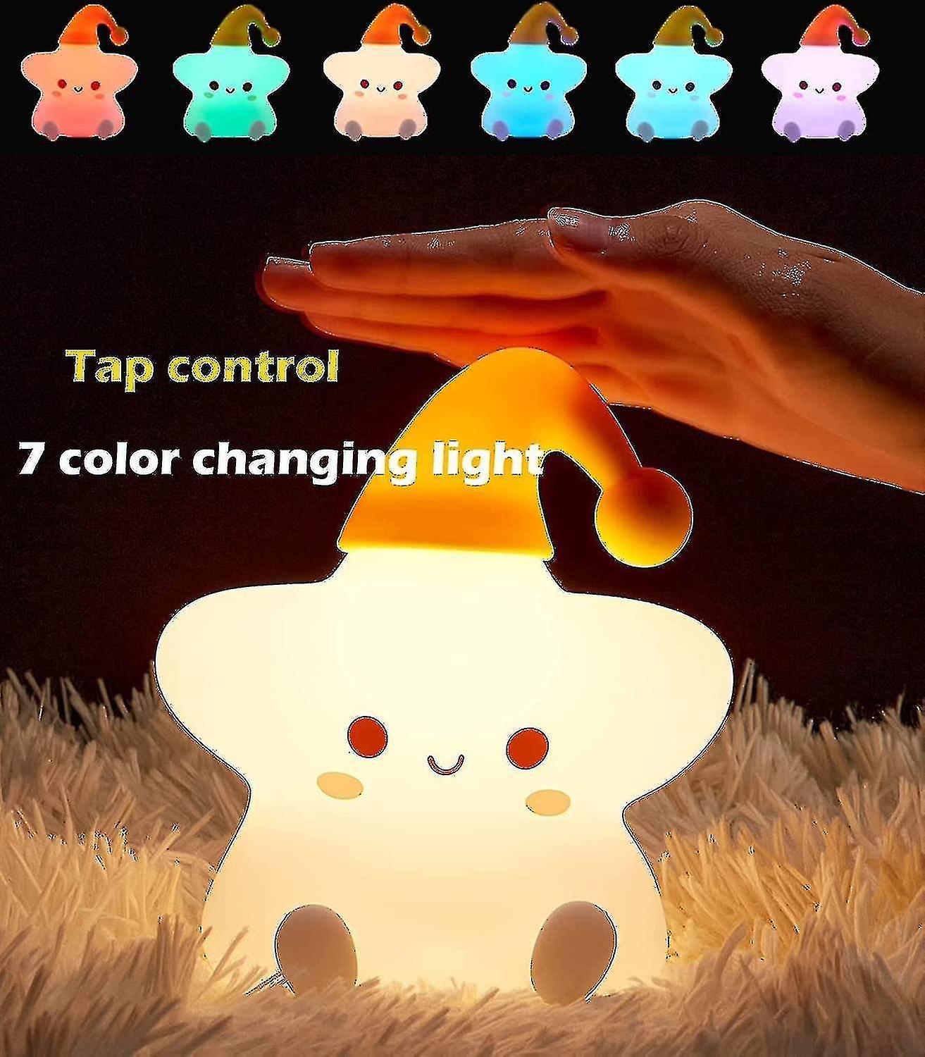 Rechargeable Night Light For Kids Cute Touch Lights For Nursing 7 Colors Changing Silicone Nursery L