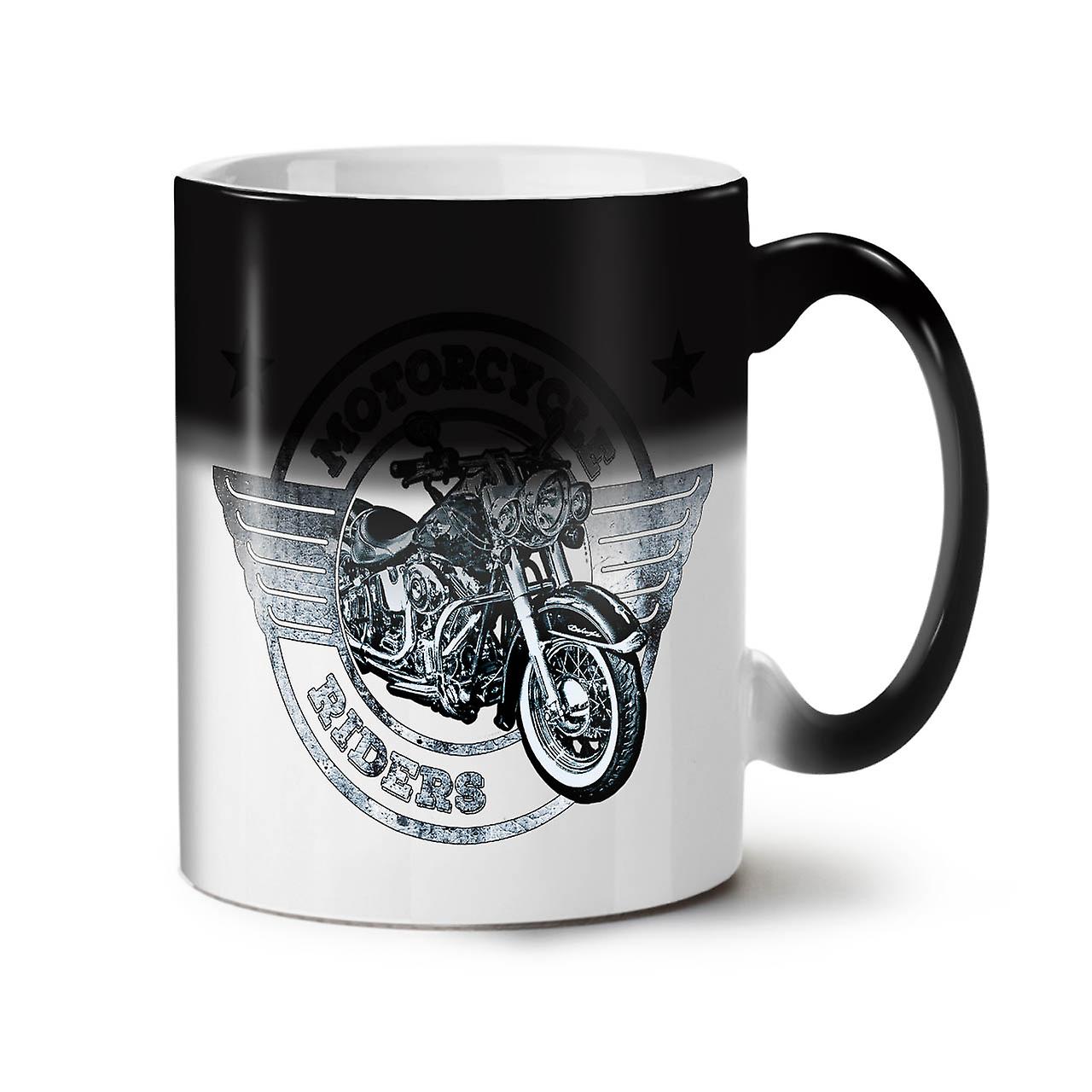 Rider Motorcycle Biker NEW Black Colour Changing Tea Coffee Ceramic Mug 11 oz | Wellcoda