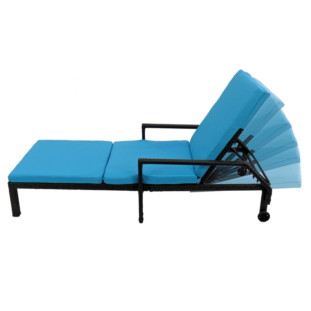 Weather PE Wicker Chaise Lounge   79 inches