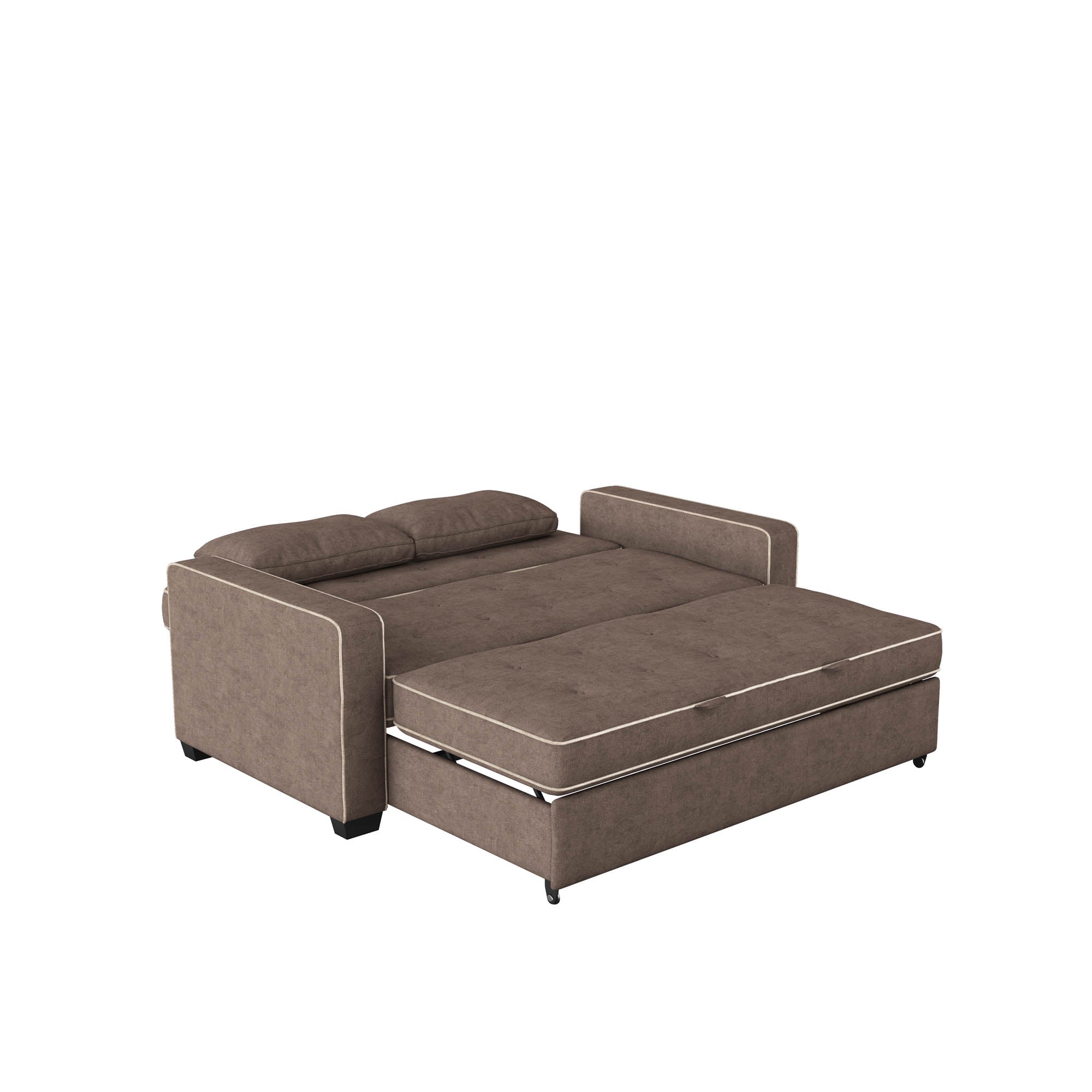 Serta Monroe Modern Sofa with Sleeper, Brown Fabric