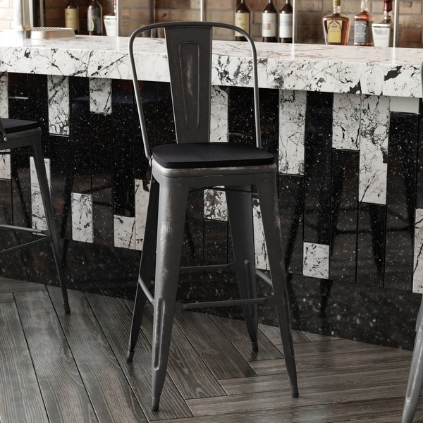 All-Weather Bar Height Stool with Poly Resin Seat