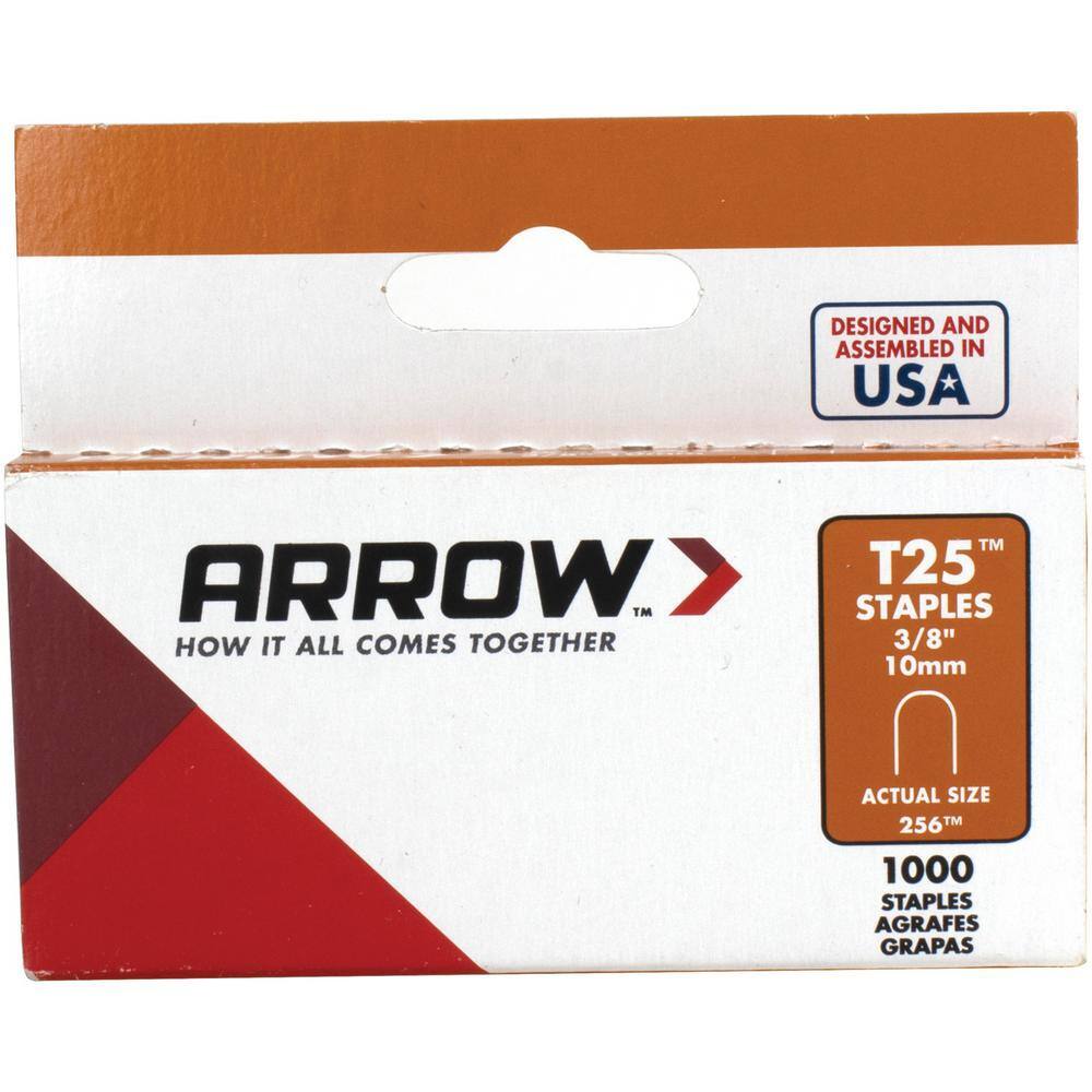 Arrow Dual-Purpose Staple Gun  Wire Tacker with 5000-Pack 38 in. 716 in.  916 in. T25 Round Crown Staples 843631130735