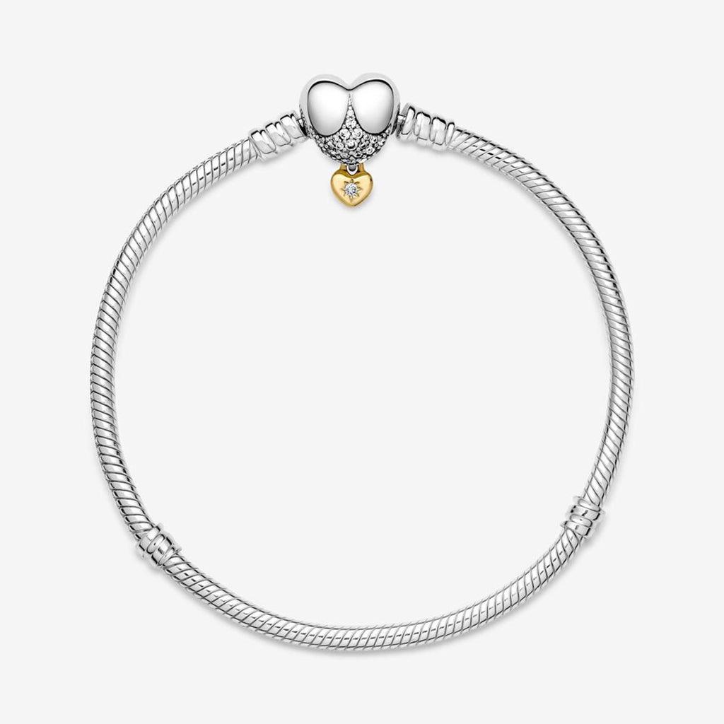 PANDORA  Disney Pandora Moments Heart Clasp Snake Chain Bracelet