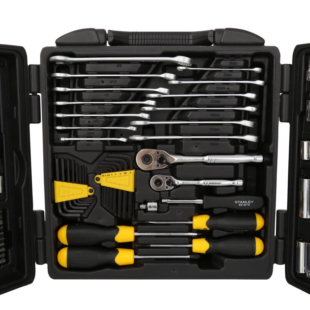 Stanley 14 in.  38 in. Drive SAE Mechanics Tool Set (150-Piece) 97-543