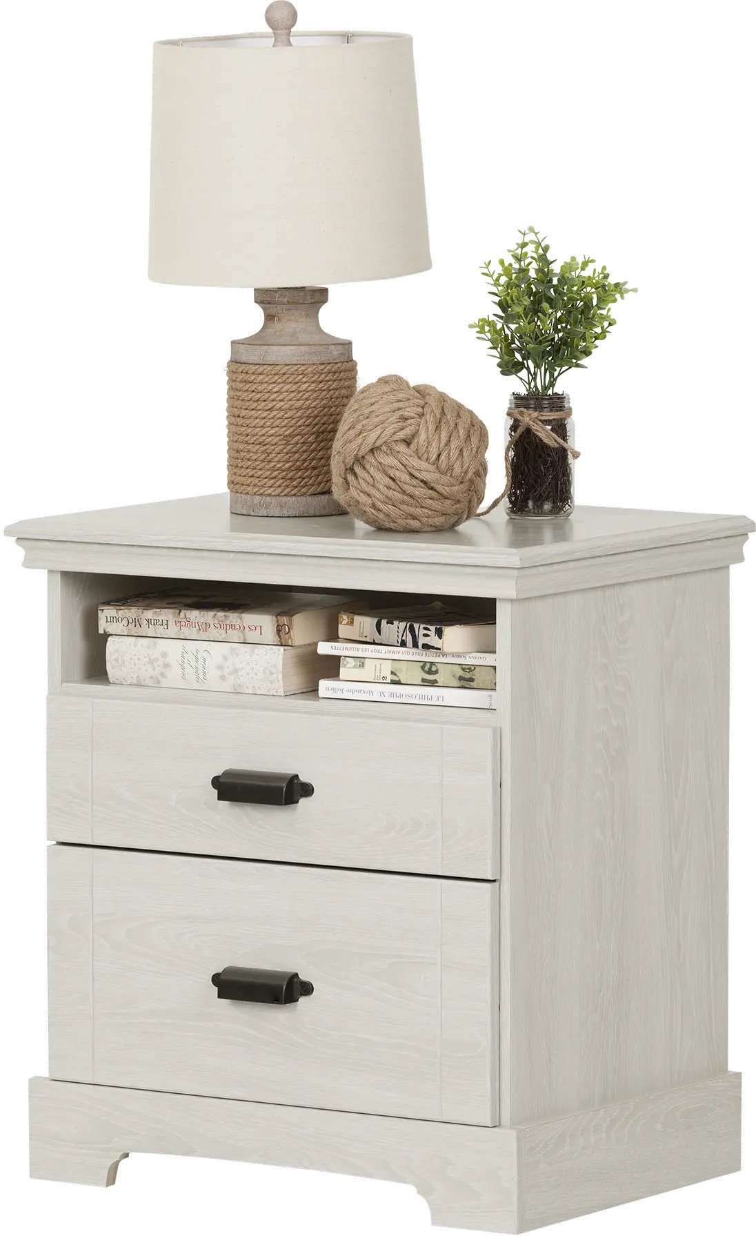 Avilla Winter Oak 2-Drawer Nightstand - South Shore