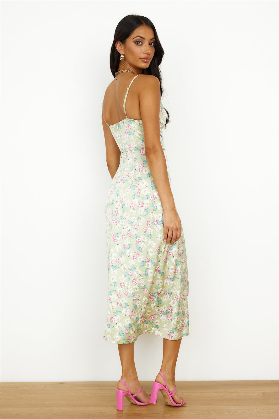 Pretty Passion Midi Dress Green