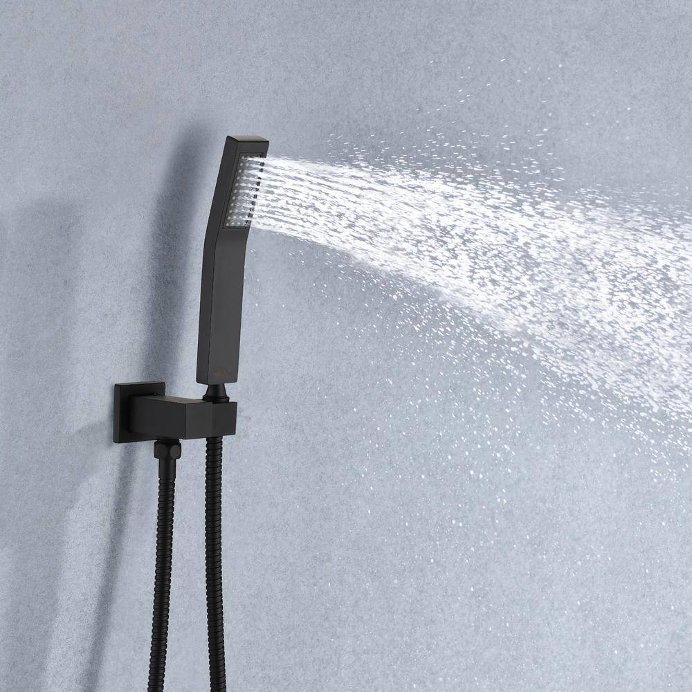 CASAINC 2-Function 10 in.Ceiling-Mounted Shower System with Handheld Shower in Matte Black CS3602-10MB