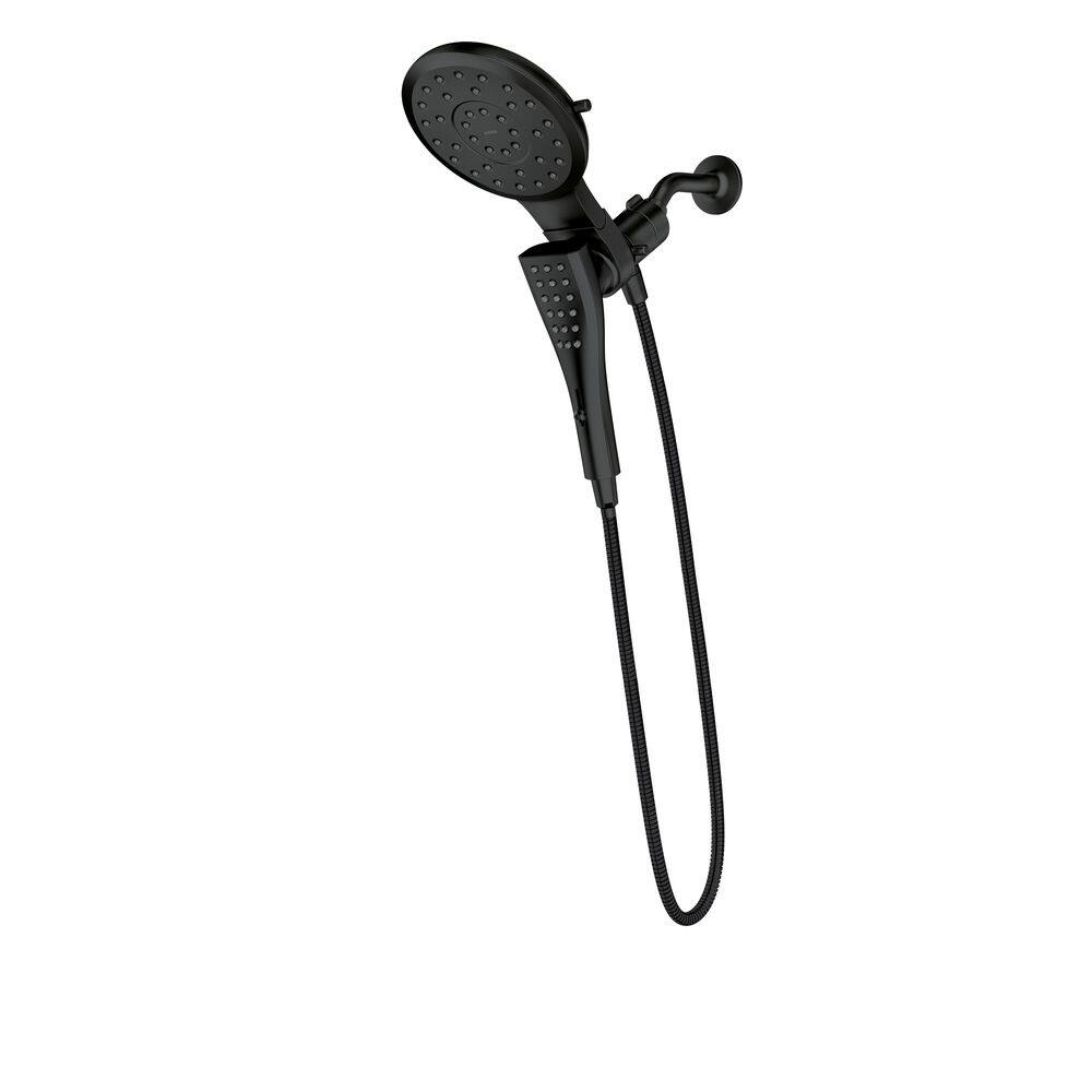 MOEN Verso 8-Spray Patterns with 1.75 GPM 7 in. Wall Mount Dual Handheld Shower Heads with Infiniti Dial in Matte Black 220C3EPBL