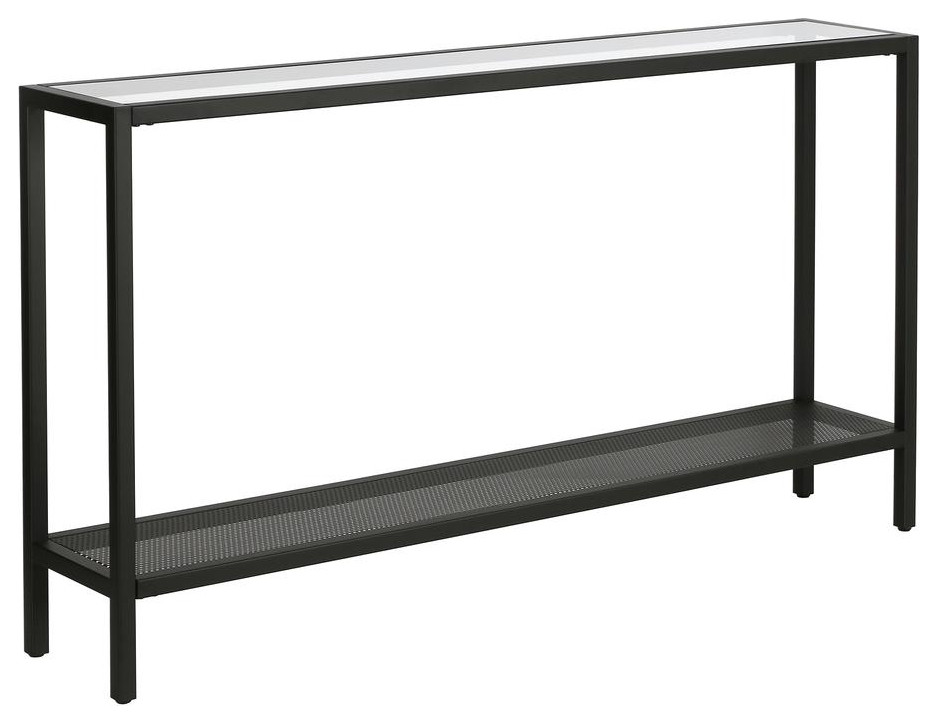 Rigan 55  x27 x27Wide Rectangular Console Table in Blackened Bronze   Industrial   Console Tables   by Homesquare  Houzz