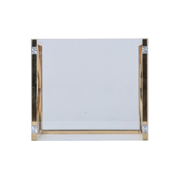 3 Pieces Gold Square Nesting Glass End Tables