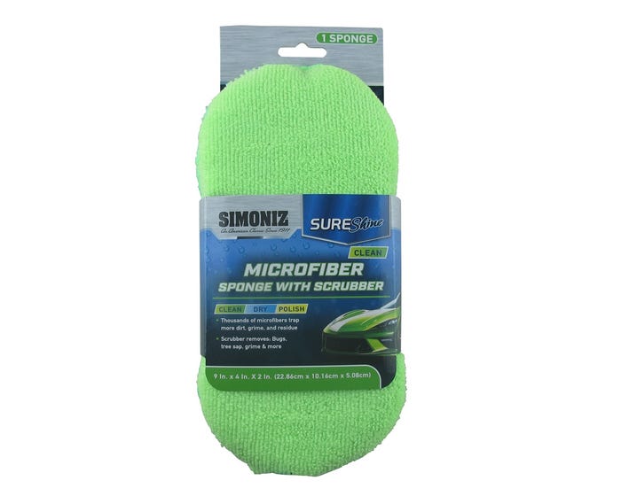 Simoniz Sure Shine Microfiber Sponge with Scrubber - 293400237