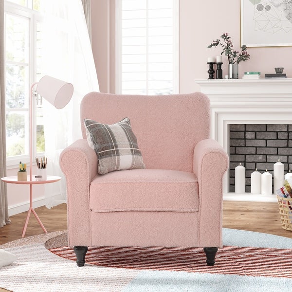 Accent Chair Armchair Living Room Chair with Solid Wood Legs