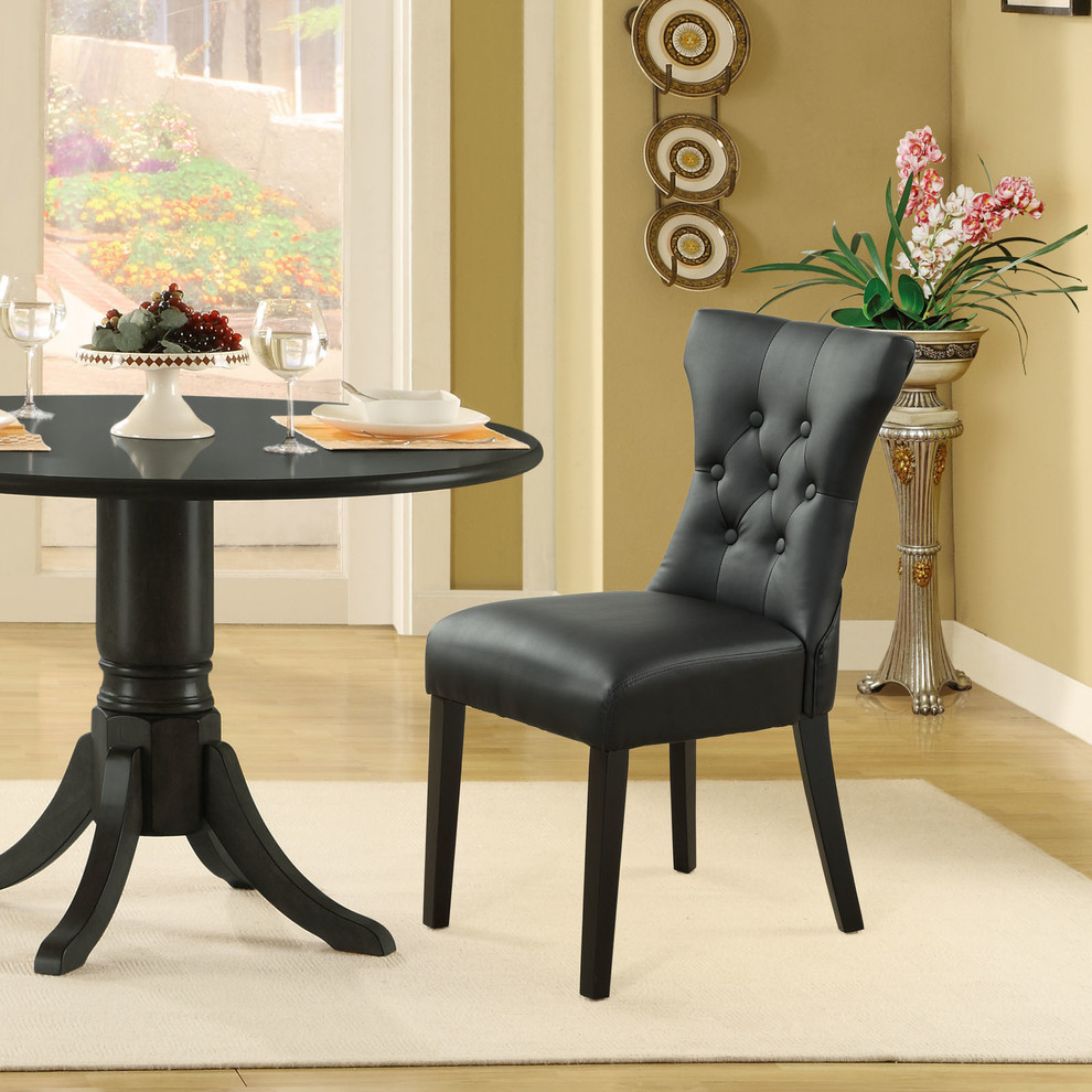 Modern Contemporary Kitchen Dining Side Chair Black   Transitional   Dining Chairs   by House Bound  Houzz