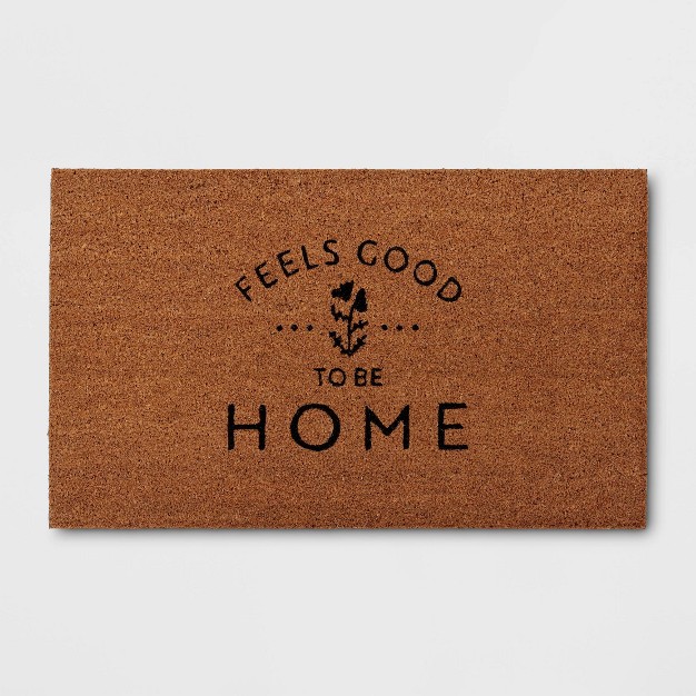 Feels Good To Be Home Rectangular Outdoor Door Mat Black