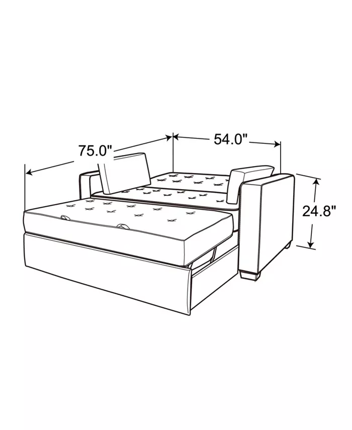 Serta Augustus Full Size Convertible Sofa