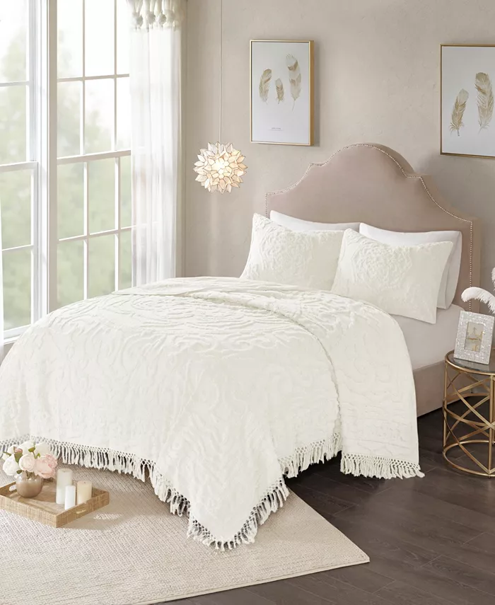 Madison Park Laetitia Medallion Fringe 2-Pc. Quilt Set， Twin Twin XL