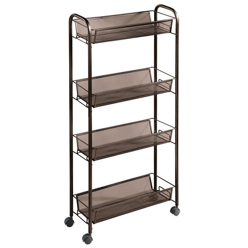 mDesign Portable Metal Rolling Laundry Cart