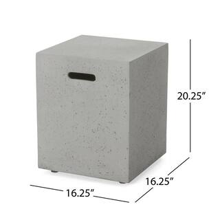 Noble House Aidan 56 in. x 15.00 in Rectangular MGO Gas Fire Pit Table in Light Grey - 50000 BTU with Tank Holder 8160