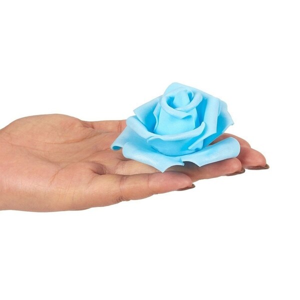 100Pack Blue Rose Artificial Flower Heads for Wedding Home Party Decorations