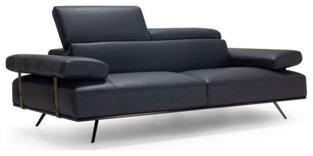 Martin Siena Collection Loveseat  Full Grain Italian Leather Anthracite   Midcentury   Loveseats   by V.S.D Furniture  Houzz