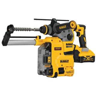 DW 20V MAX XR Brushless 1-18 in. SDS Plus L-Shape Rotary Hammer with Dust Extractor and (2) 20V 6.0Ah Batteries DCH293R2DH