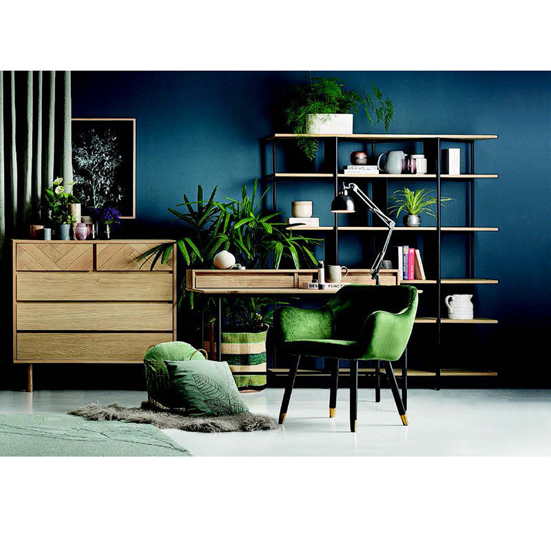 DOVER Study Desk 120cm - Natural & Black