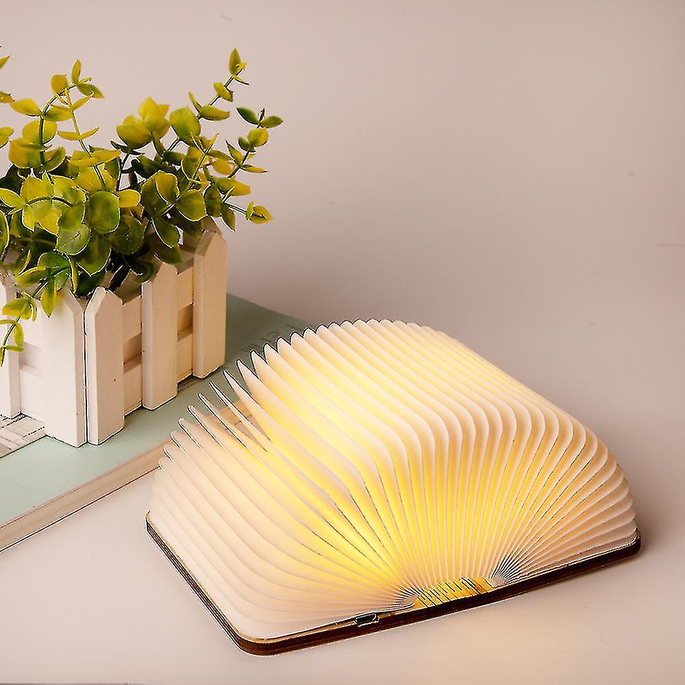 Portable Usb Rechargeable Led Magnetic Foldable Wooden Book Lamp