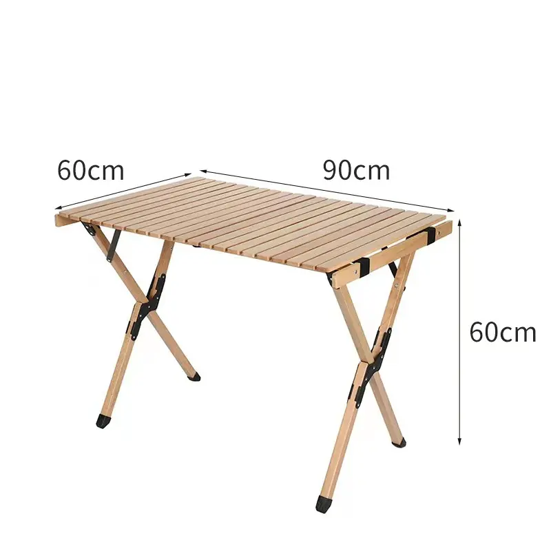 Wholesale Outdoor Picnic Camping Beech Carbon Steel Chicken Rolls Table