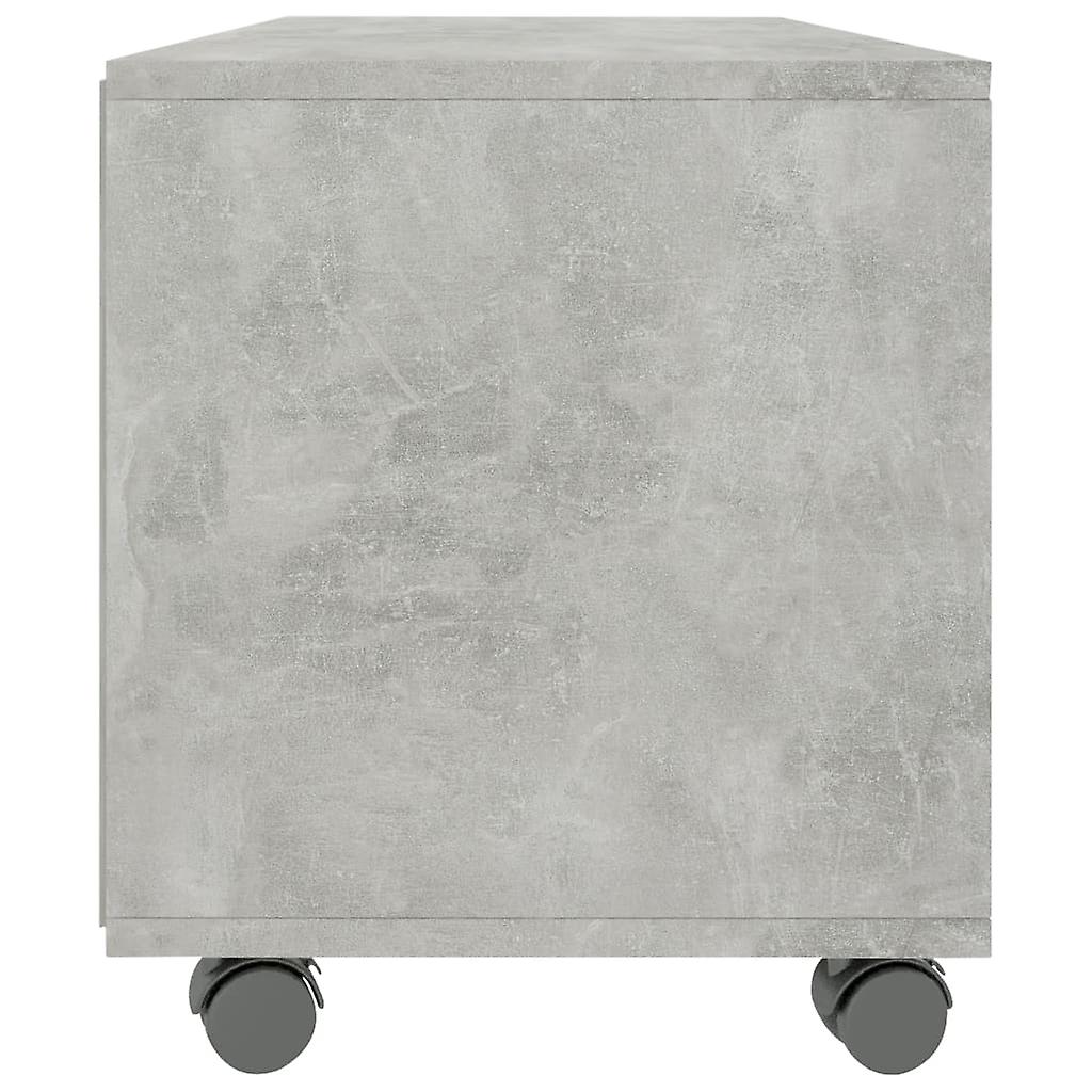 Tv Cabinet With Castors Concrete Grey 90x35x35 Cm Engineered Wood