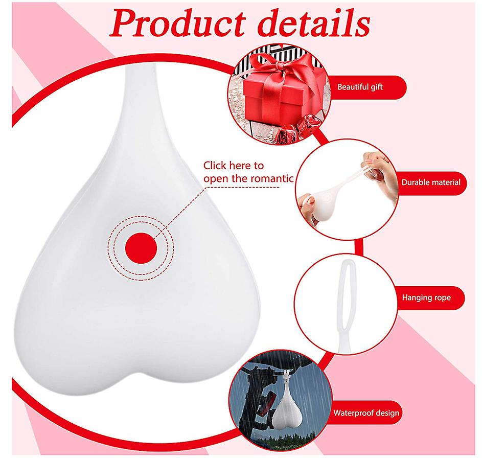 Bike accessories，2 Pieces Bike Tail Light Balls Waterproof Heart Shaped Rear Lights Creative Silicone Cycling Light Bicycle Seat Lamp(White)