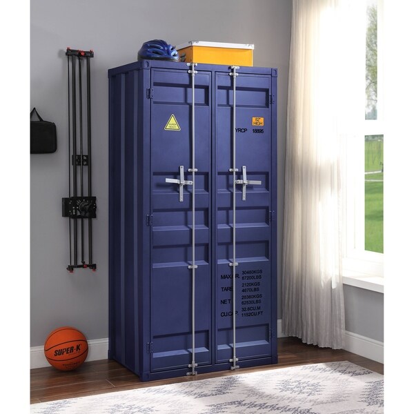 ACME Cargo Blue Metal Double Door Industrial Wardrobe - - 28676343