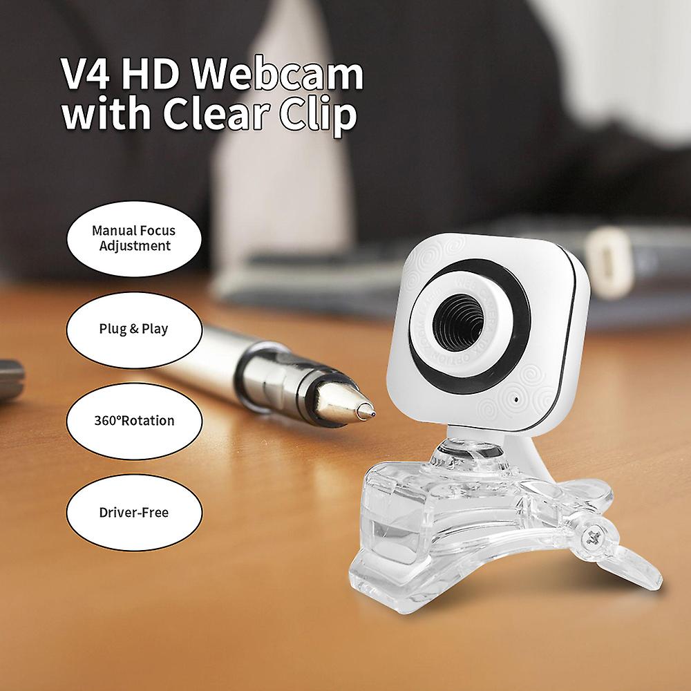 Portable Webcam 480p 0.3mp 30fps Camera With Clear Mount Clip Built-in Microphone Notebook Laptop Pc Desktop Computer Web Video Camera Usb Plug and Play