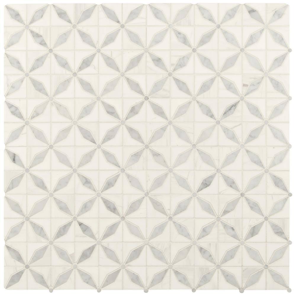 MSI Bianco Starlite Starlite 12 in. x 12 in. Polished Marble Floor and Wall Tile (10 sq. ft.Case) BIANDOL-STARP