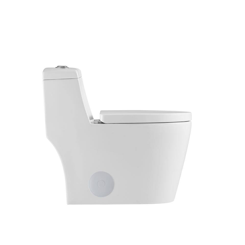 Kingsman Hardware Mona Max 1-Piece 1.21.6 GPF Dual Flush Elongated Toilet in Pure White Seat Included MONA-MJ80