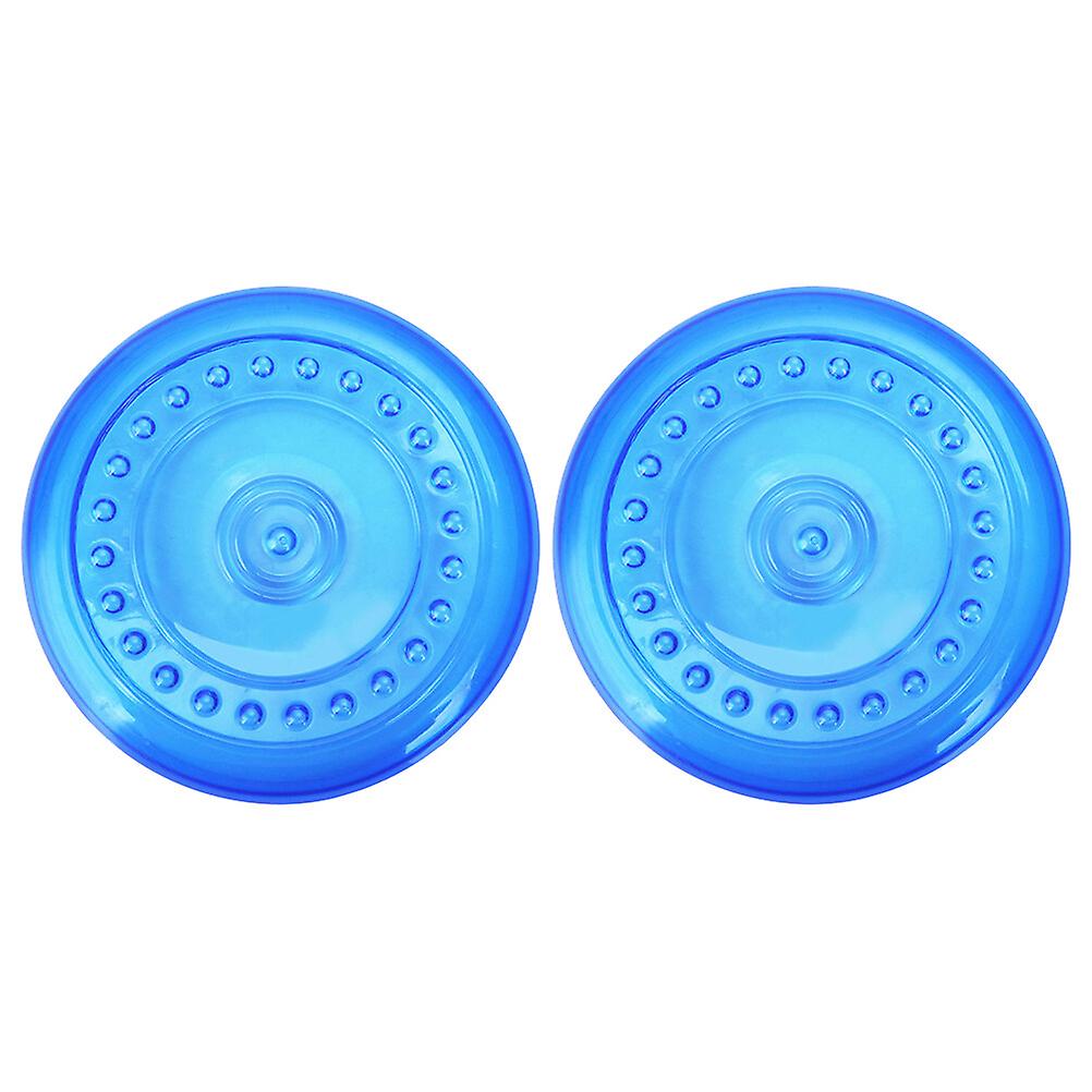 2pcs Dog Flying Disc Toys Dog Teething Playthings Puppy Interactive Toys (blue)