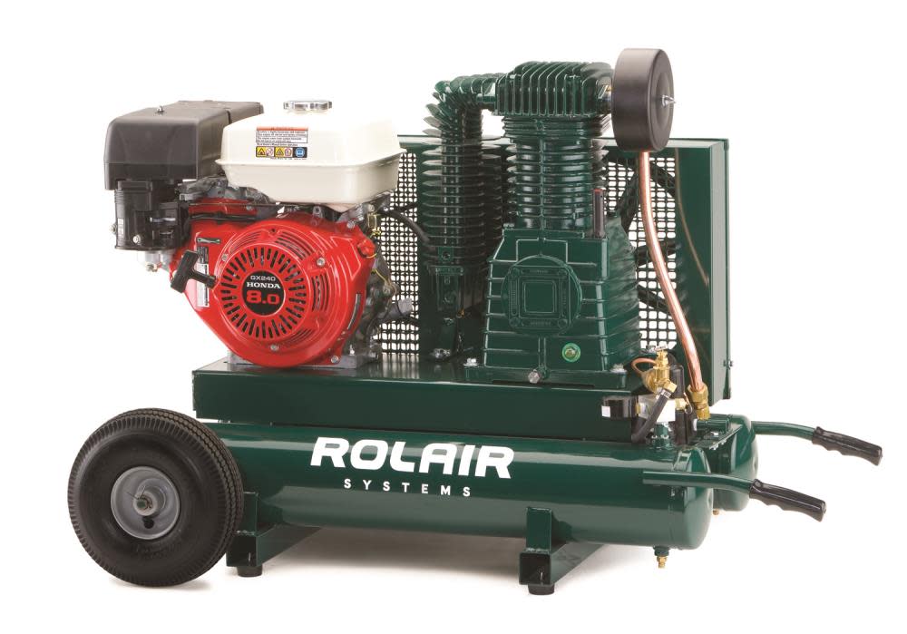 Rolair 9HP (270cc) Honda 20.1 CFM@90PSI 9 Gall Twin Tank Compressor 8422HK30-0001 from Rolair