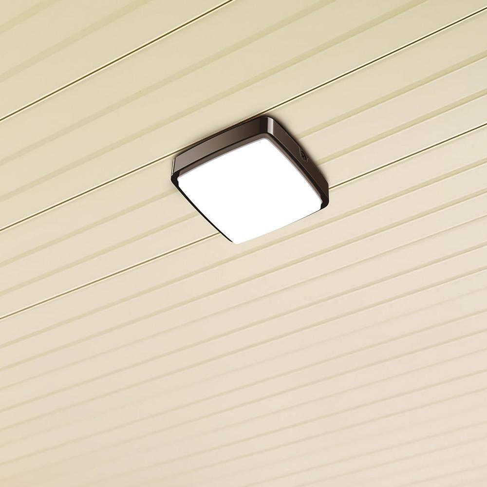 PROBRITE 150W Equivalent Integrated LED Bronze Outdoor CanopyCeiling Light 4000 Lumens 4000K HELX35-4K-BZ