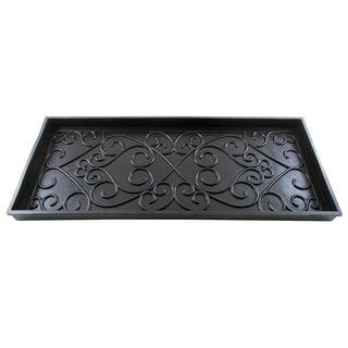 ACHLA DESIGNS 34 in. W Black Medium Multi-Purpose Rubber Area Boot Tray BT-01