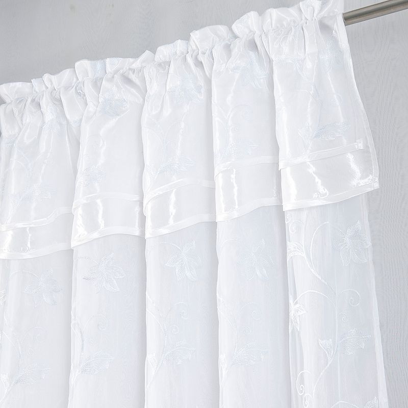 Pia Embroidered Panel With Double Valance