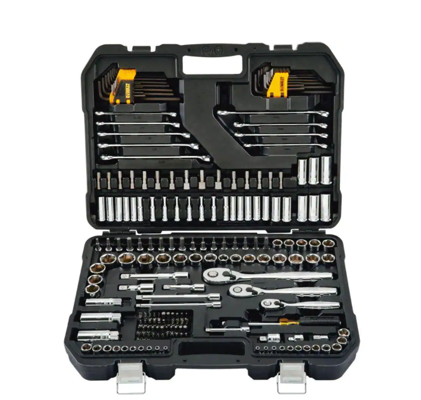 DEWALT DWMT75000 1/4 in.， 3/8 in.， and 1/2 in. Drive Polished Chrome Mechanics Tool Set (200-Piece)