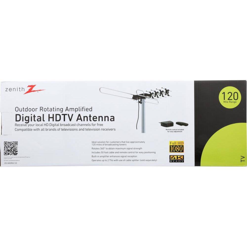 Zenith 120-Mile Outdoor Rotating Passive HDTV Antenna VN1ANORA120