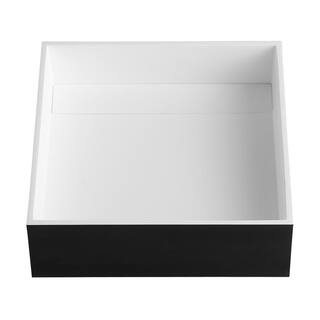 ALFI BRAND Resin Square Vessel Sink in Black and White ABRS14SBM