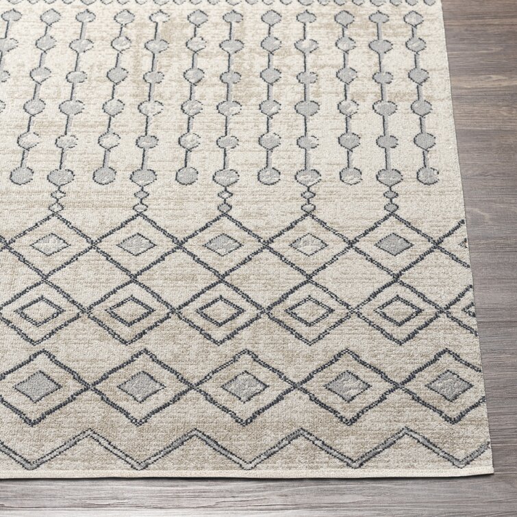 Lyles Machine Washable Moroccan Ink Blue/Gray Area Rug