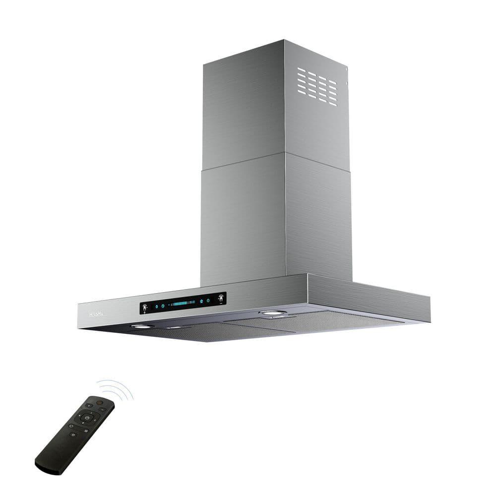 HisoHu 36 in 763 CFM Ducted Wall Mount with Light Range Hood in Stainless Steel