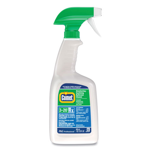 Procter and Gamble Comet Disinfecting-Sanitizing Bathroom Cleaner | 32 oz Trigger Spray Bottle | PGC19214EA