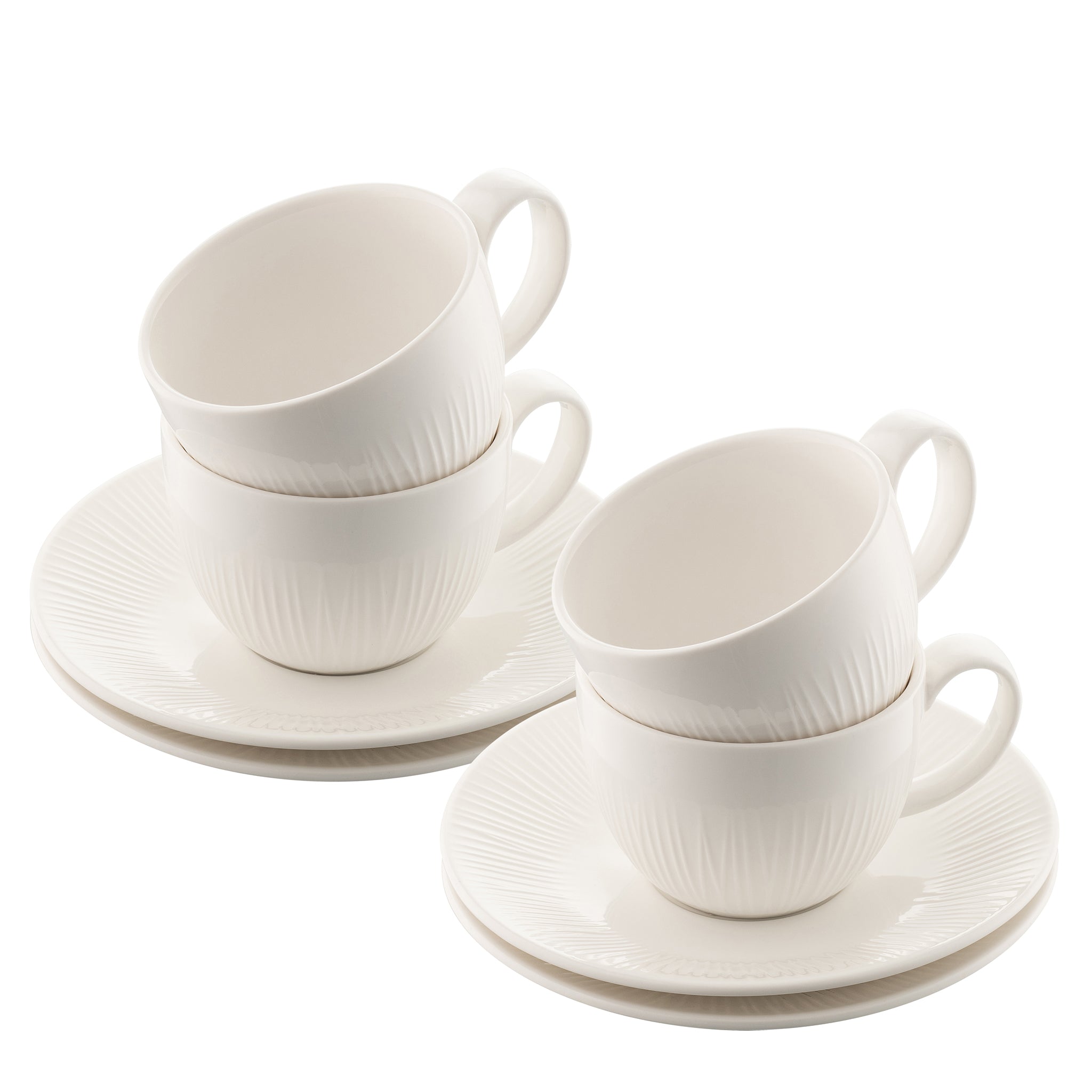 Belleek Living Erne Teacup & Saucer Set of 4