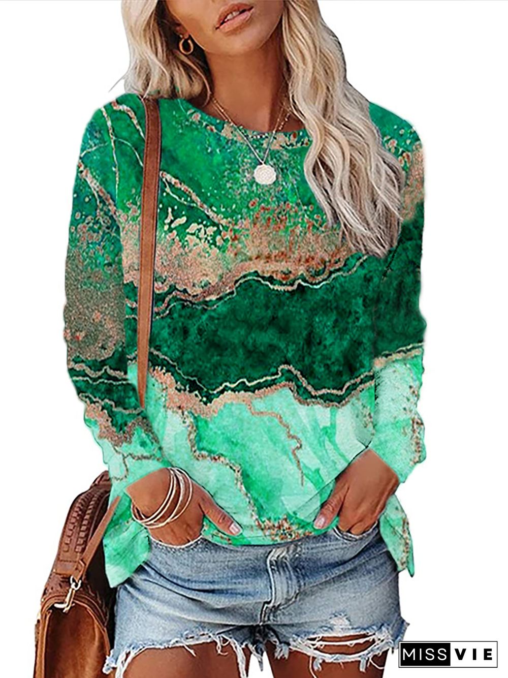 Plus size Casual Printed T-shirt