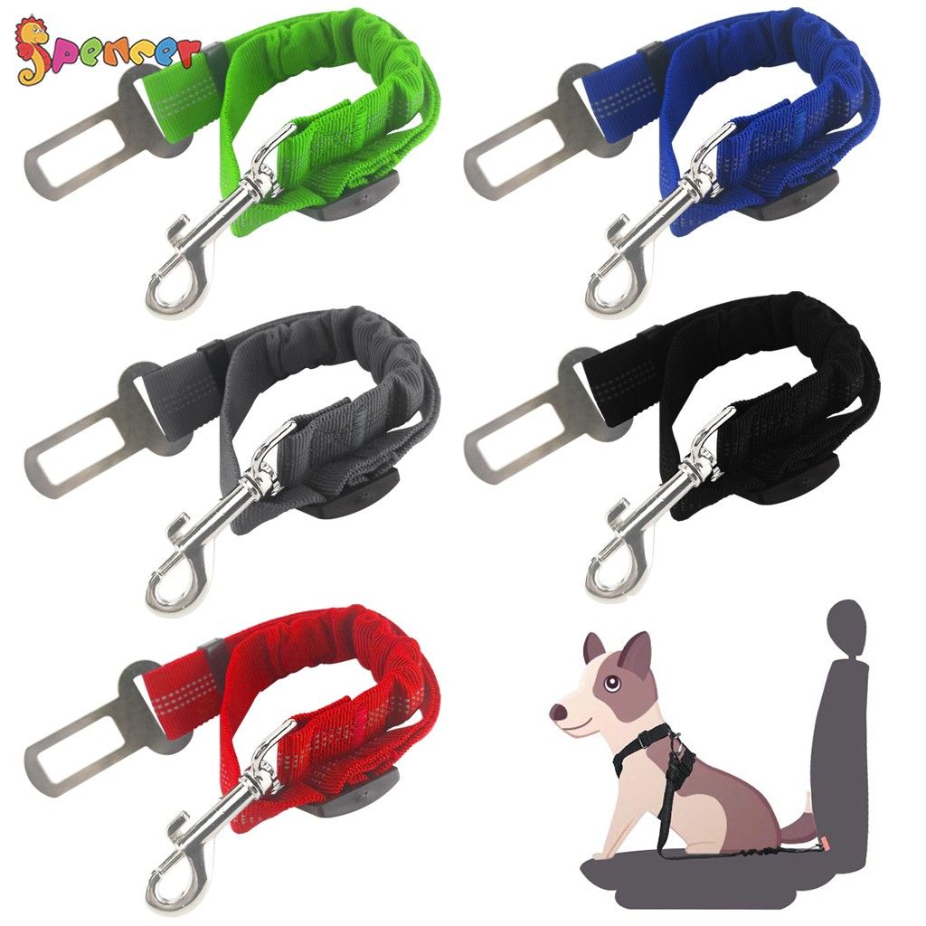 Spencer 2 Pack Adjustable Pet Dog Cat Car Seat Belt Strap Safety Leads Seatbelt Harness for All Vehicle (Green)